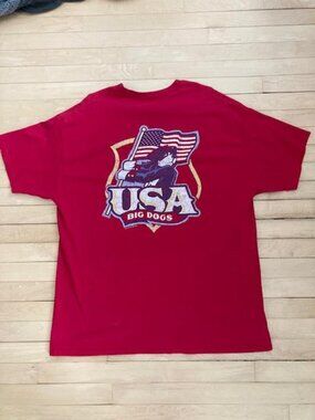 Vintage Big Dogs USA Patriotic T-Shirt Men’s 2XL Red Graphic Tee